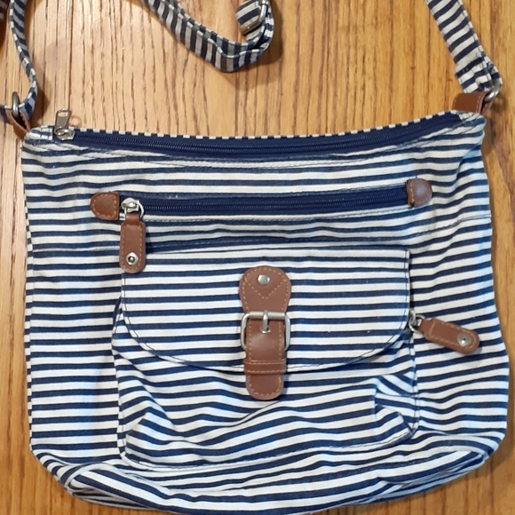 Handbags - Denim striped crossbody bag